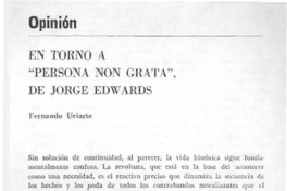 En torno a "Persona non grata", de Jorge Edwards En torno a "Persona non grata", de Jorge Edwards