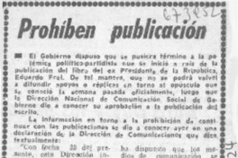 Prohiben publicación Prohiben publicación