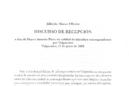 Discurso de recepción Discurso de recepción