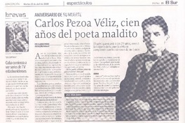 Carlos Pezoa Véliz, cien años del poeta maldito Carlos Pezoa Véliz, cien años del poeta maldito