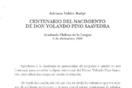 Centenario del nacimiento de don Yolando Pino