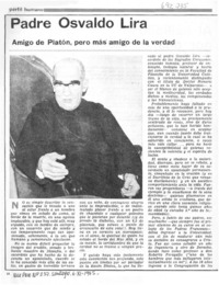 Padre Osvaldo Lira amigo de Platón, pero más amigo de la verdad : [Entrevista]