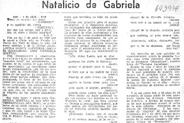 Natalicio de Gabriela Natalicio de Gabriela
