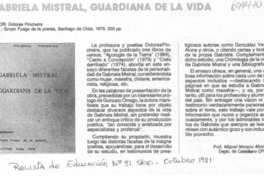 Gabriela Mistral, guardiana de la vida Gabriela Mistral, guardiana de la vida