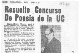Resuelto concurso de poesía de la UC. Resuelto concurso de poesía de la UC.