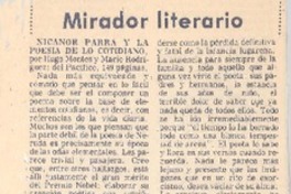 Nicanor Parra y la poesía de lo cotidiano