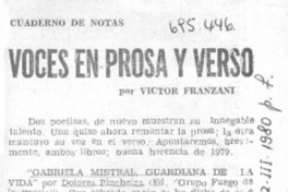 Voces en prosa y verso Voces en prosa y verso