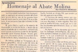 Homenaje al Abate Molina Homenaje al Abate Molina
