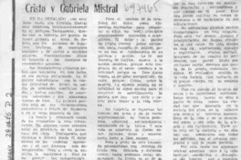 Cristo y Gabriela Mistral Cristo y Gabriela Mistral