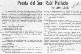 Poesía del sur: Raúl Mellado Poesía del sur: Raúl Mellado