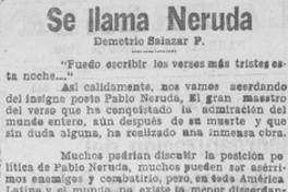 Se llama Neruda Se llama Neruda