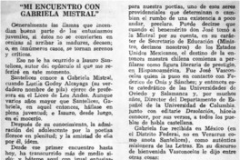 Mi encuentro con Gabriela Mistral"