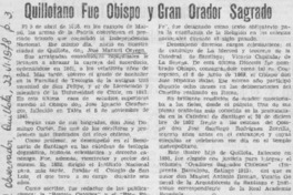Quillotano fue obispo y gran orador sagrado Quillotano fue obispo y gran orador sagrado