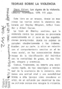 Teorías sobre la violencia. Teorías sobre la violencia.