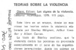 Teorías sobre la violencia. Teorías sobre la violencia.