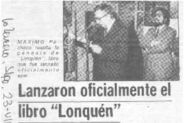 Lanzaron oficialmente el libro "Lonquén". Lanzaron oficialmente el libro "Lonquén".