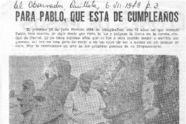 Para Pablo, que está de cumpleaños. Para Pablo, que está de cumpleaños.