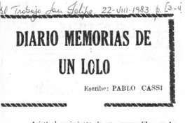 Diario memorias de un lolo Diario memorias de un lolo