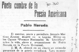 Poeta cumbre de la poesía americana. Poeta cumbre de la poesía americana.