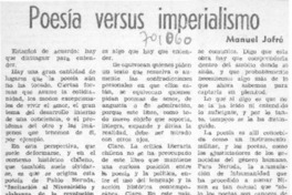 Poesía versus imperialismo Poesía versus imperialismo
