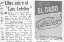 Libro sobre el "Caso Letelier". Libro sobre el "Caso Letelier".