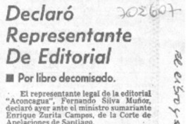 Declaró representante de editorial. Declaró representante de editorial.
