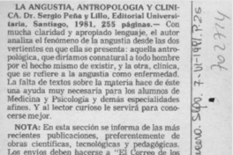 La angustia, antropología y clínica. La angustia, antropología y clínica.