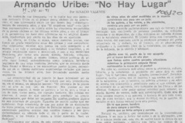 Armando Uribe, "no hay lugar"
