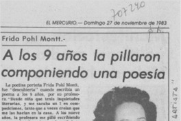 A los 9 años la pillaron componiendo una poesía. A los 9 años la pillaron componiendo una poesía.