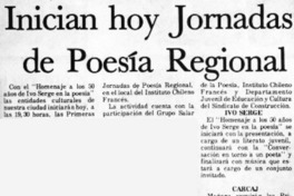 Inician hoy jornadas de poesía regional.