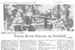 Poesía joven: estreno en sociedad Poesía joven: estreno en sociedad