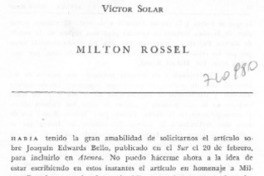 Milton Rossel Milton Rossel