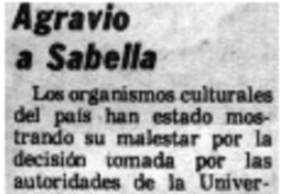 Agravio a Sabella. Agravio a Sabella.