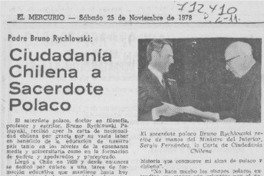 Ciudadanía chilena a sacerdote polaco. Ciudadanía chilena a sacerdote polaco.