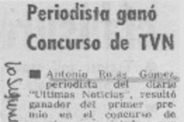 Periodista ganó concurso de TVN. Periodista ganó concurso de TVN.