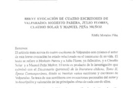 Breve evocación de cuatro escritores de Valparaíso Breve evocación de cuatro escritores de Valparaíso
