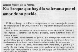 Ese bosque que hoy día se levanta por el amor de su pueblo. Ese bosque que hoy día se levanta por el amor de su pueblo.