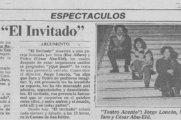 Estrenan "El Invitado". Estrenan "El Invitado".