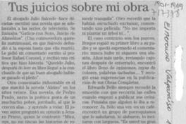 Tus juicios sobre mi obra Tus juicios sobre mi obra