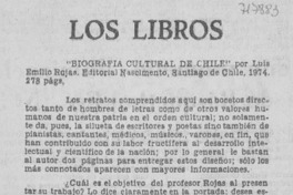 "Biografía cultural de Chile" "Biografía cultural de Chile"