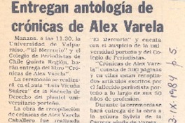 Entregan antología de crónicas de Alex Varela. Entregan antología de crónicas de Alex Varela.