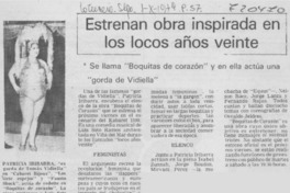Estrenan obra inspirada en los locos años veinte.