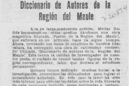 Diccionario de autores de la región del Maule Diccionario de autores de la región del Maule