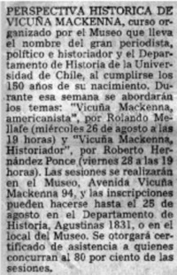 Perspectiva histórica de Vicuña Mackenna.