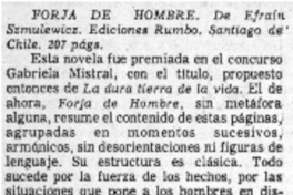 Forja de hombre. Forja de hombre.