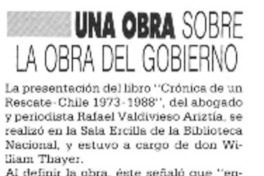 Una obra sore la obra del gobierno. Una obra sore la obra del gobierno.