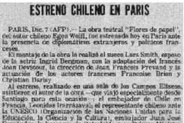 Estreno chileno en París.