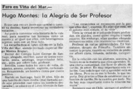 Hugo Montes: la alegría de ser profesor