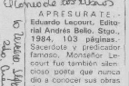 Apresúrate. Apresúrate.