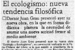 El ecologismo: nueva tendencia filosófica. El ecologismo: nueva tendencia filosófica.
